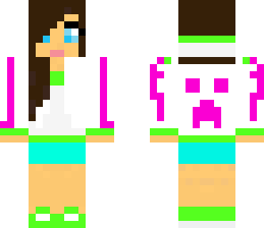 pink and green creeper girl