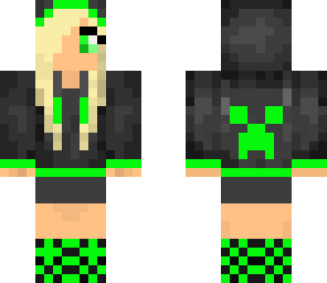  green head phones girl 