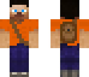 hd orange shirt steve with a backpack