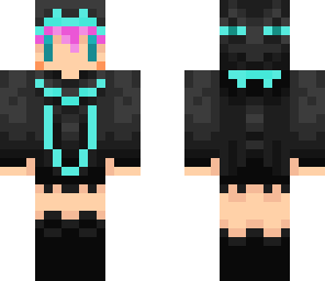 pink haired blue enderman girl