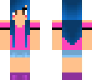 cute girl with blue hair