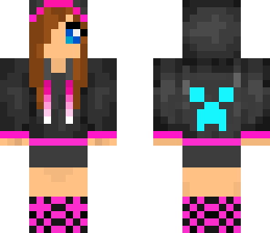 pink and blue creeper girl