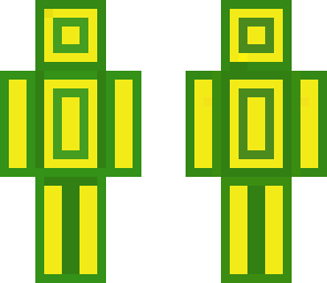 green and yellow man