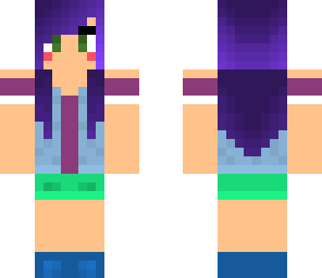 cute girl with purple hair