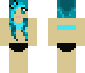 blue and black enderman girl bikini