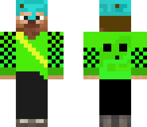 awesom3 steve in diamond cap and green shirt