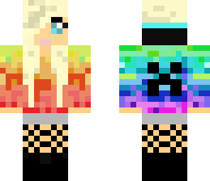 rainbow in creeper hoodie