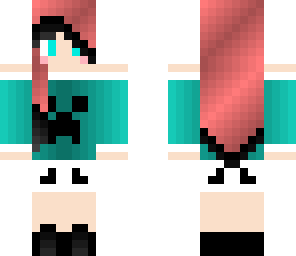 pink and blue creeper girl