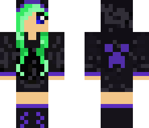 girl in a creeper hoodie