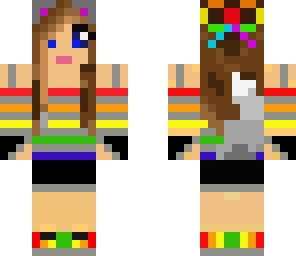rainbow wolf girl