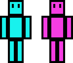 two-bit pink and cyan