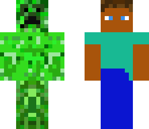 creeper and endermen and steve