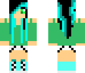 beautiful girl with  blue streaks number 2