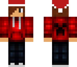 santa hat kid with headphones