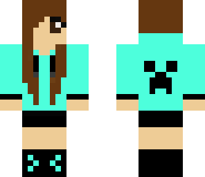 teal cool girl with headphones