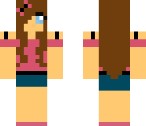 brunette in pink