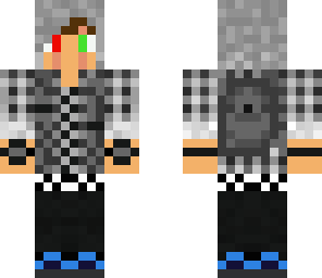 plaid teen with 2 scars and 2 dif eye colors