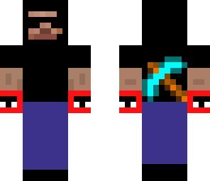 herobrine with pickaxe