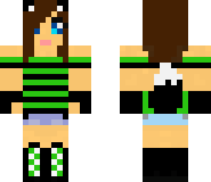 wolf girl black and green