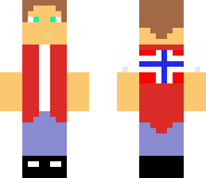 boy whit a norwegan flag on hees  back