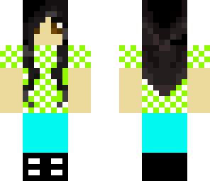 black haired girl in green