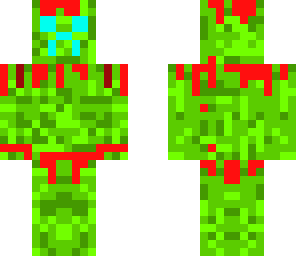 red creeper with green flames