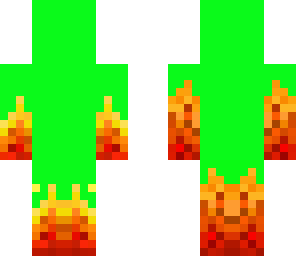 green dude on fire