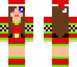 red and green santa girl