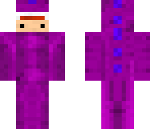 man in a dino suit purple