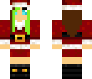 lime green haired chirstmas girl