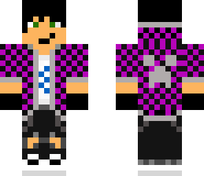new black broken jeans purple shirt
