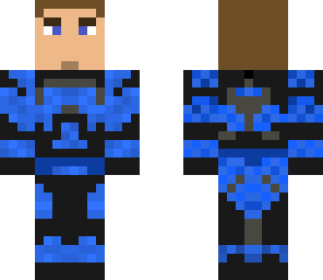 blue mandalorian without helmet