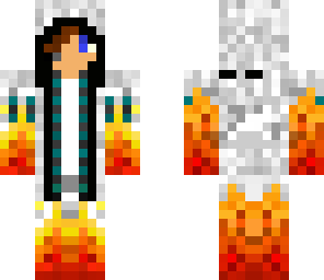fire boy with headphons and a mic