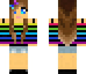 double blue upside down raindbow girl