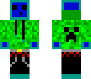 blue slime creeper hoodie