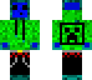 blue slime creeper hoodie