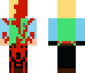 blond skater after getting pushed into lava