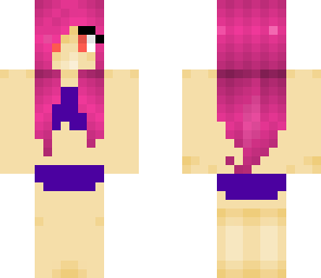 pink hair girl swimsuit