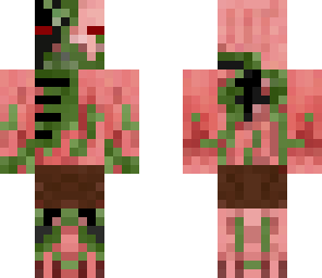zombie pigman with a black skull