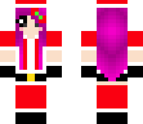 santa girl with pink hair