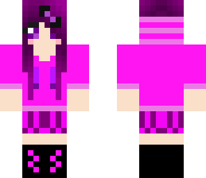 purple and pink girl with a hoodie