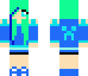 green and blue creeper girl