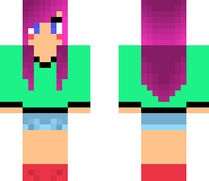 cute girl with pink hair and a cardigan