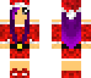 purple haired santa girl