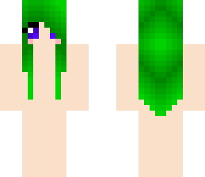 green hair girl base