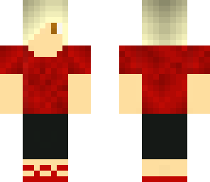 boy in red shirt