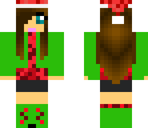 green and red christmas girl