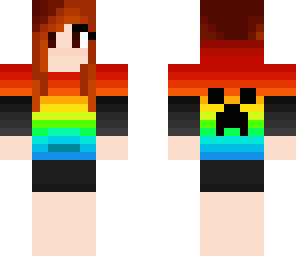 rainbow hoodie girl