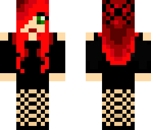 red hair black dress