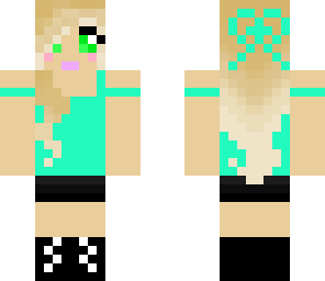 cyan striped girl
